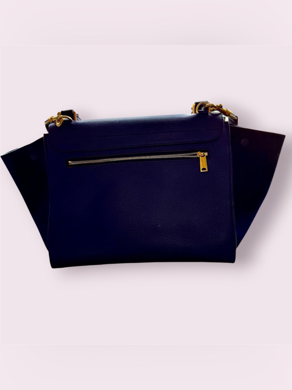 *Never used* Celine Cobalt Blue Leather Satchel with Gold Hardware - Picture 2 of 7